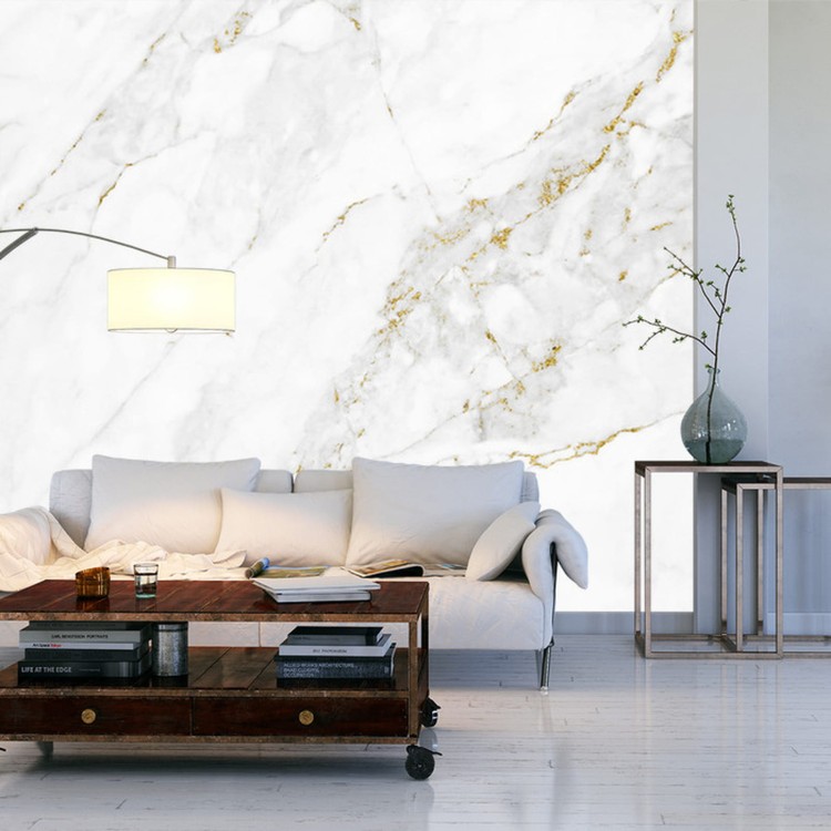 Fototapeta White Gold Marble Texture Pattern Background With High Resolution Design For Cover Book Or Brochure, Poster, Wallpaper Background Or Realistic Business