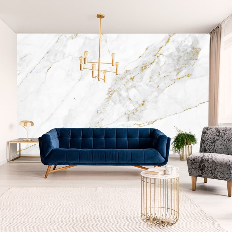 Fototapeta White Gold Marble Texture Pattern Background With High Resolution Design For Cover Book Or Brochure, Poster, Wallpaper Background Or Realistic Business