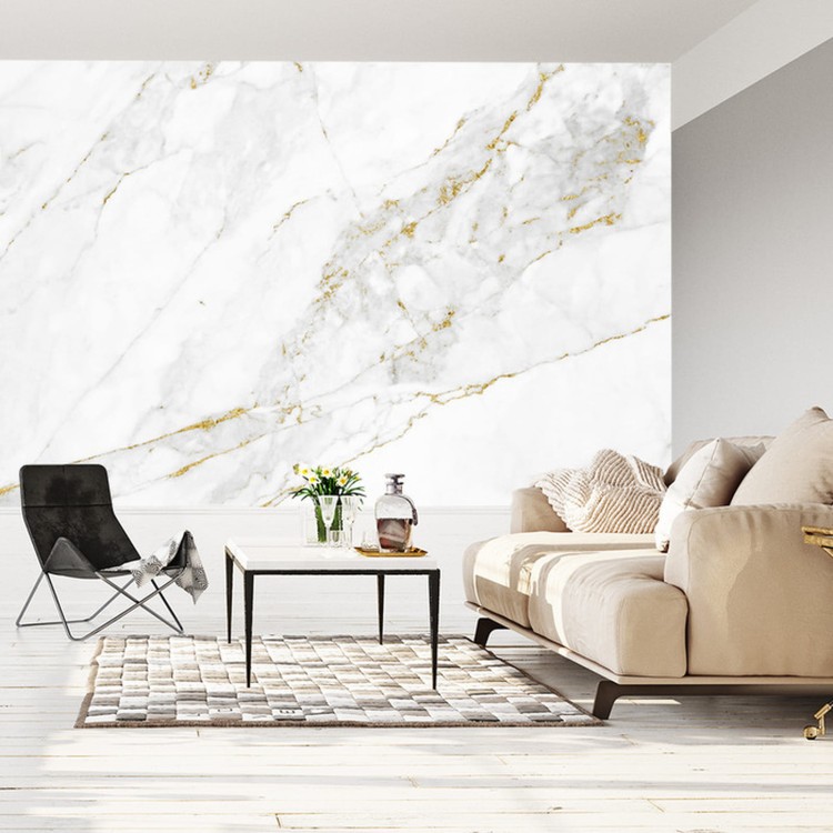 Fototapeta White Gold Marble Texture Pattern Background With High Resolution Design For Cover Book Or Brochure, Poster, Wallpaper Background Or Realistic Business