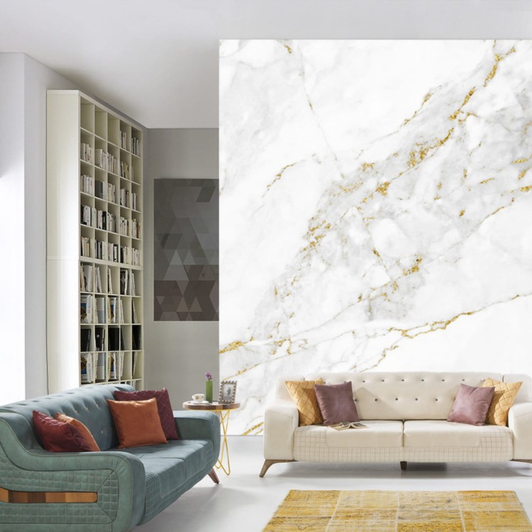 Fototapeta White Gold Marble Texture Pattern Background With High Resolution Design For Cover Book Or Brochure, Poster, Wallpaper Background Or Realistic Business