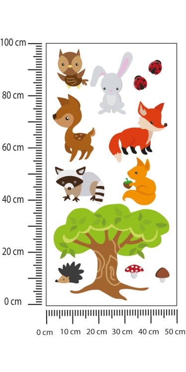 Naklejka Urocze Bajkowe Zwierzątka Leśne