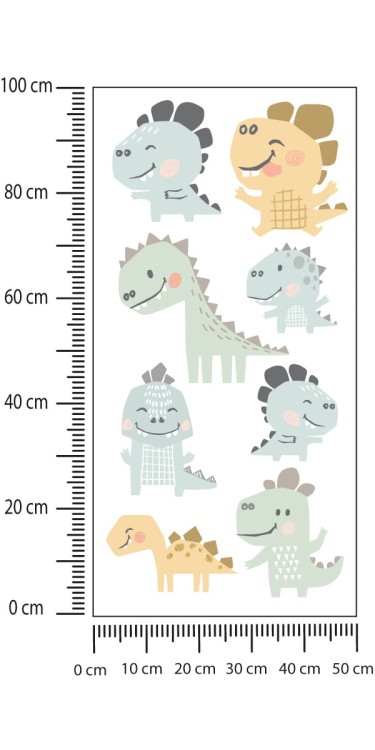Naklejka Bajkowe Kolorowe Dinozaury