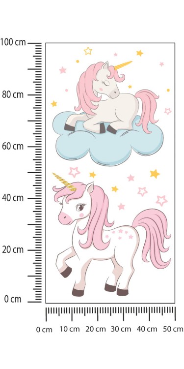 Naklejka Magiczne Jednorożce Z Gwiazdkami