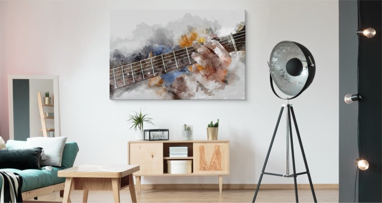 Obraz Na Płótnie Abstrakcyjna Gitara W Rękach