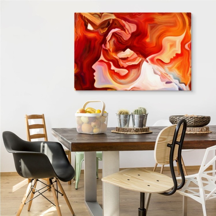 Obraz Na Płótnie Czerwona Abstrakcja Z Twarzą