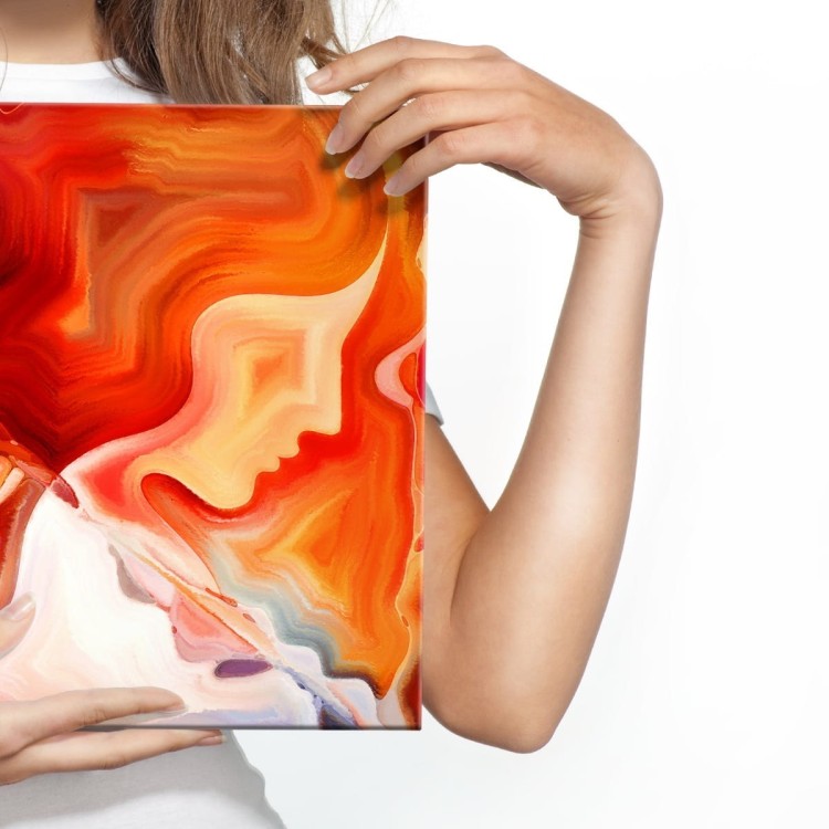 Obraz Na Płótnie Czerwona Abstrakcja Z Twarzą