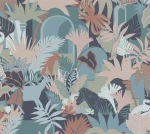 Tapeta 39096-3 Antigua AS Creation Tapeta flizelinowa w stylu dżungli ze zwierzętami - kolorowa, zielona, niebieska