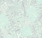 Tapeta 38905-4 House of Turnowsky AS Creation tapeta na flizelinie w pastelowych kolorach z liśćmi bananowca i efektem połysku – mięta, zieleń, metalik