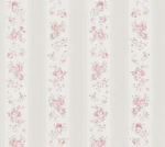 Tapeta 39069-4 Maison Charme AS Creation Tapeta w stylu shabby chic z kwiecistymi i kropkowanymi paskami - szarość, biel, czerwień