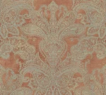 Tapeta 39119-2 Metropolitan Stories. Travel Stories AS Creation Tapeta flizelinowa w stylu barokowym z ornamentami - pomarańczowy, turkusowy, szary