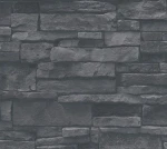 Tapeta 38813-4 Terra AS Creation Tapeta z motywem kamiennego muru w kolorze czarnym z efektem 3D