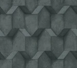 Tapeta 38827-2 THE BoS AS Creation Antracytowa tapeta o wyglądzie betonu 3D - czerń, szarość