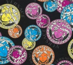 Tapeta 38610-4 Versace 5 AS Creation Czarna tapeta VERSACE z kolorowym wzorem meduzy
