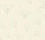 Tapeta 38611-6 Versace 5 AS Creation Biała tapeta VERSACE z logo i efektem połysku
