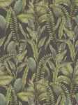 Tapeta 39413-1 A.S. Creation Drawn Into Nature tapeta jungle w stylu kwiatowym z liśćmi i kwiatami strukturalny mat – czarny, zielony, pomarańczowy