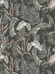 Tapeta 39434-1 A.S. Creation Drawn Into Nature tapeta kwiatowa w nowoczesnym stylu z motywem kwiatów i liści – czarna, biała, pomarańczowa