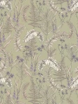 Tapeta 39434-3 A.S. Creation Drawn Into Nature nowoczesna tapeta w stylu kwiatowym z liśćmi i kwiatami o strukturze – szara, kremowa, fioletowa