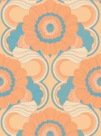 Tapeta 39530-2 A.S. Creation Retro Chic tapeta na flizelinie kwiatowej w stylu retro – beż, turkus, pomarańcz