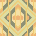 Tapeta 39531-2 A.S. Creation Retro Chic geometryczne ornamenty w stylu retro na tapecie włókninowej – zielony, żółty, pomarańczowy