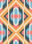 Tapeta 39531-4 A.S. Creation Retro Chic geometryczne ornamenty w stylu retro – niebieski, żółty, czerwony