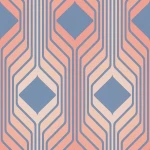 Tapeta 39532-2 A.S. Creation Retro Chic abstrakcyjny wzór diamentowy w stylu retro – niebieski, czerwony, różowy