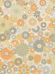 Tapeta 39535-3 A.S. Creation Retro Chic lekko teksturowana tapeta w kwiaty w stylu retro – pomarańczowy, zielony, biały