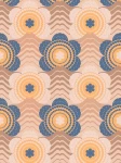 Tapeta 39539-2 A.S. Creation Retro Chic lekko strukturalna tapeta z motywem fal i kwiatów – beż, brąz, niebieski