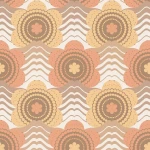 Tapeta 39539-3 A.S. Creation Retro Chic wzór kwiatowy w kropki w stylu lat 70-tych – brąz, pomarańcz, żółć