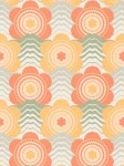 Tapeta 39539-4 A.S. Creation Retro Chic tapeta retro na flizelinie z motywem fal i kwiatów – pomarańczowy, żółty, zielony