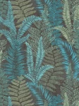 Tapeta 39347-3 A.S. Creation Famous Garden tapeta flizelinowa kwiatowa z liśćmi paproci lekko strukturowana, matowa – czarny, niebieski, zielony