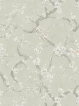 Tapeta 78199-1 A.S. Creation Metropolitan Stories. Hot Spots delikatna strukturalna, stylowa tapeta na flizelinie z delikatnym wzorem kwiatów wiśni – zielony, biały, szary