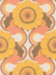 Tapeta 39530-4 A.S. Creation Retro Chic tapeta retro z motywem kwiatowym w ciepłych kolorach – brązowym, żółtym, pomarańczowym