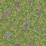 Tapeta 37053-3 Versace 4 AS Creation ornament w rajskie ptaki i złote akcenty - złoto, zieleń, fiolet