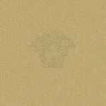 Tapeta 32950-3 Versace 3 AS Creation Versace – panel z ekskluzywnym motywem meduzy wykonany z pereł na prawdziwych włóknach tkaniny – beżowy, złoty