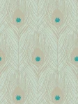 Tapeta 36971-3 Absolutly Chic AS Creation jasnozielona flizelinowa pawie pióro w metalicznym wyglądzie - zielony, niebieski, złoty