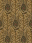 Tapeta 36971-8 Absolutly Chic AS Creation złota flizelinowa z pawimi piórami - czerń, złoto, brąz