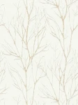 Tapeta 37260-3 Blooming AS Creation modny motyw gałęzi biała ze złotem