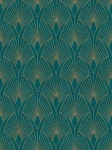 Tapeta 37427-5 New Walls AS Creation art deco ze złotym wzorem w stylu retro - niebieski, złoty, zielony