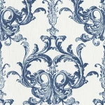 Tapeta AS 96196-4 ornamentowa z motywem pnączy - niebieski, biały