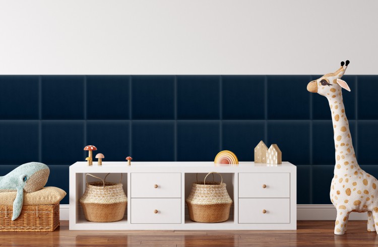 Panel Tapicerowany Magic Velvet Granatowy