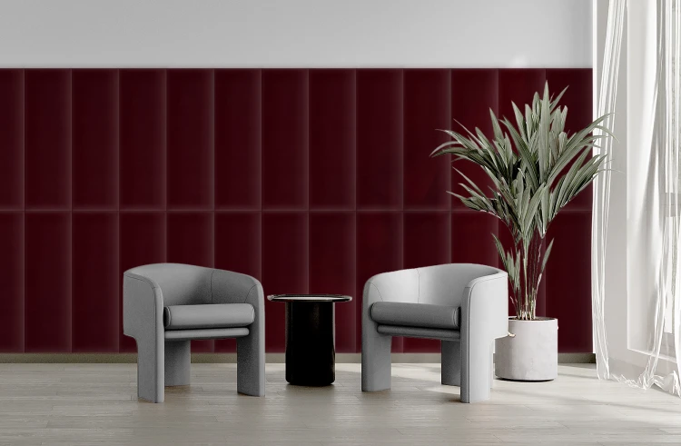 Panel Tapicerowany Magic Velvet Bordowy