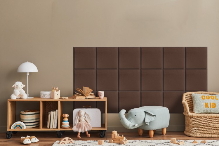 Panel Tapicerowany Brązowy