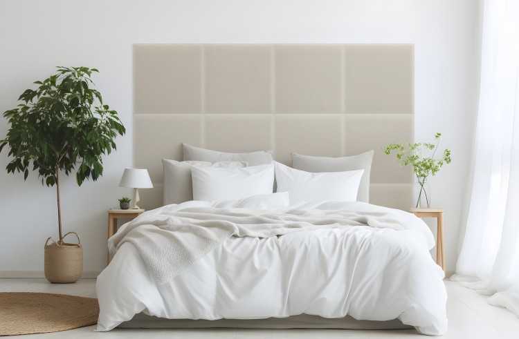 Panel Tapicerowany Magic Velvet Kremowy