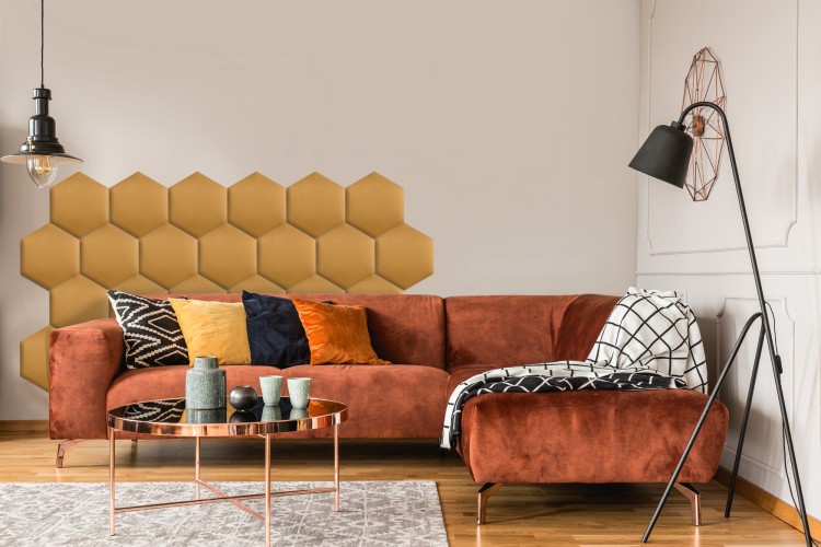 Panel Tapicerowany Żółty