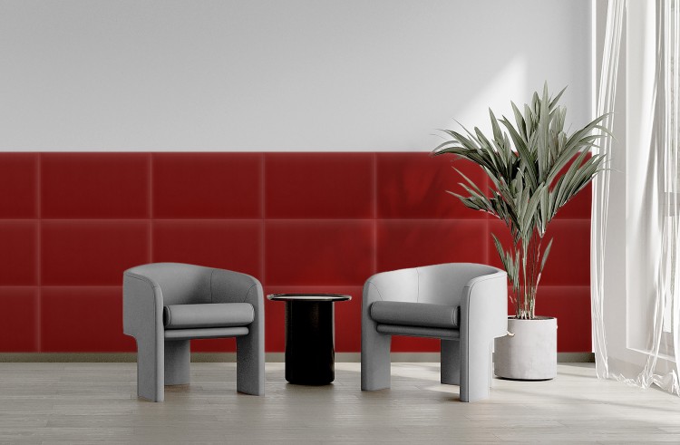 Panel Tapicerowany Magic Velvet Czerwony