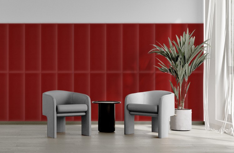 Panel Tapicerowany Magic Velvet Czerwony