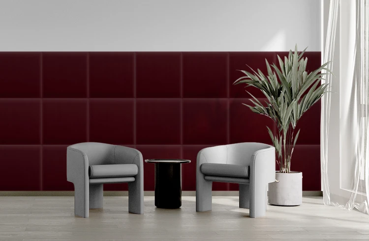 Panel Tapicerowany Magic Velvet Bordowy