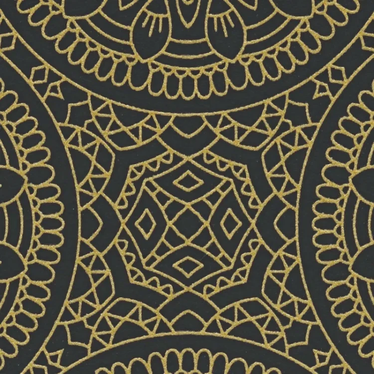 Grafik-Tapete mit glänzendem Kreis-Muster glatt – Schwarz, Gold_0005.webp