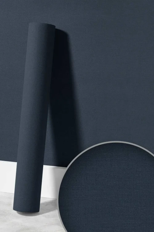 Tapeta 37953-4 Metropolitan Stories 2 AS Creation ciemnoniebieska flizelinowa o lnianym motywie