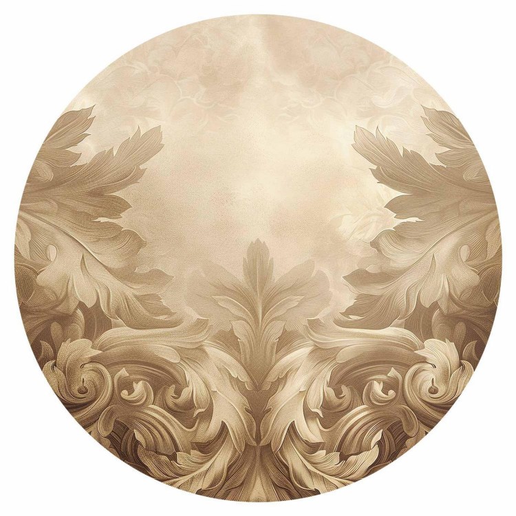 Fototapeta okrągła - Rzeźbione ornamenty w odcieniach sepii